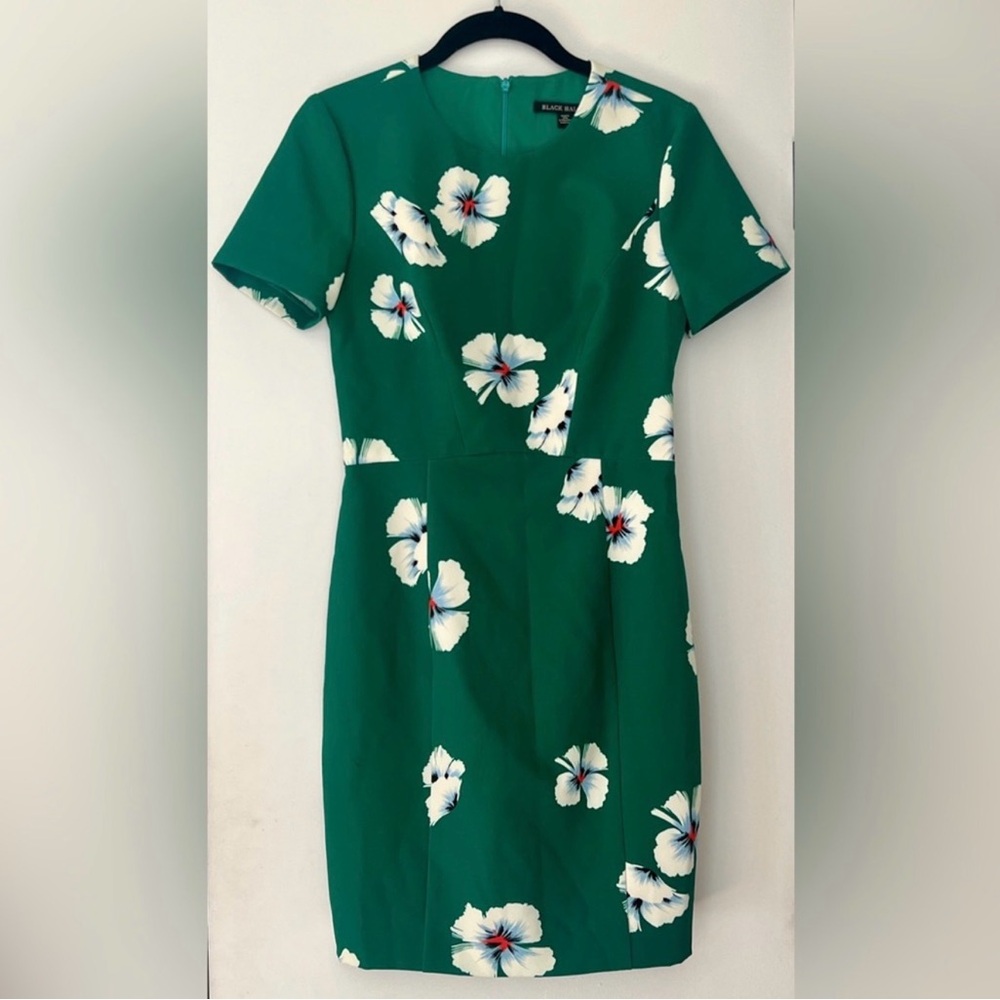 Black Halo Green Floral Mini Dress